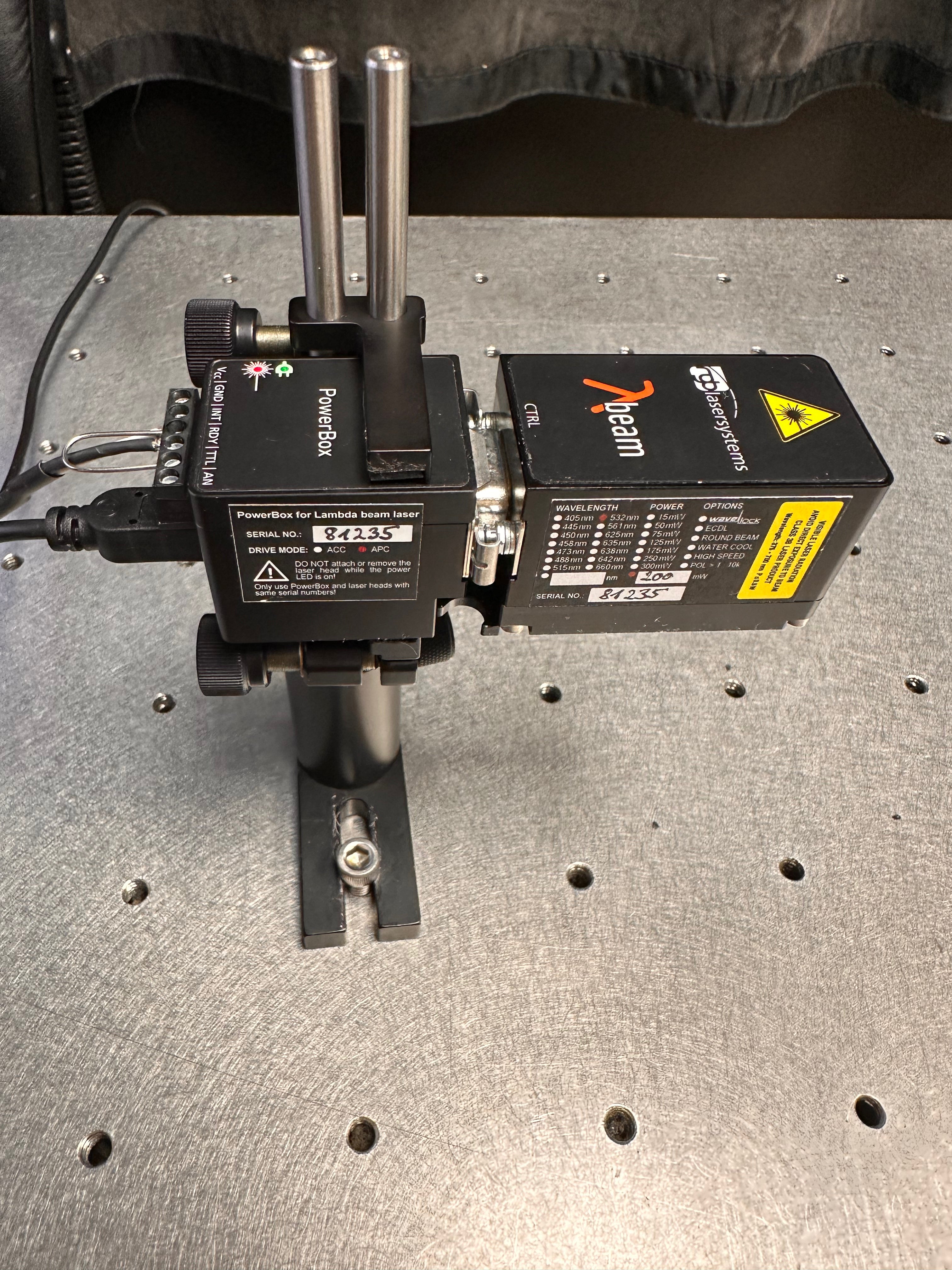 Lambda Beam 532 nm DPSS 200mW - CW compact laser module – Axiom Optics