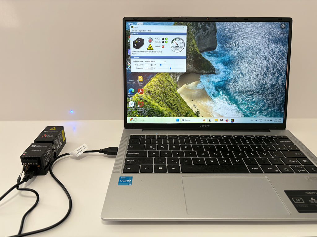 Lambda Beam DPSS Laser attached to computer with software