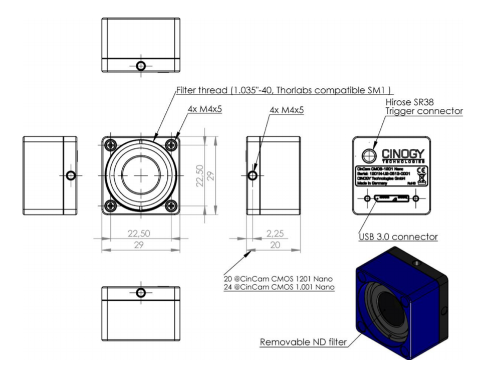 CinCam CMOS Nano - Technical data